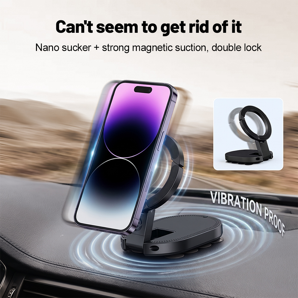 Cabinet Hinges - 360 ° 回転式3-in-1吸盤式マグネット携帯ホルダー 多角度調整可能 折りたたみ式マグネット携帯スタンド デスクトップブラケット