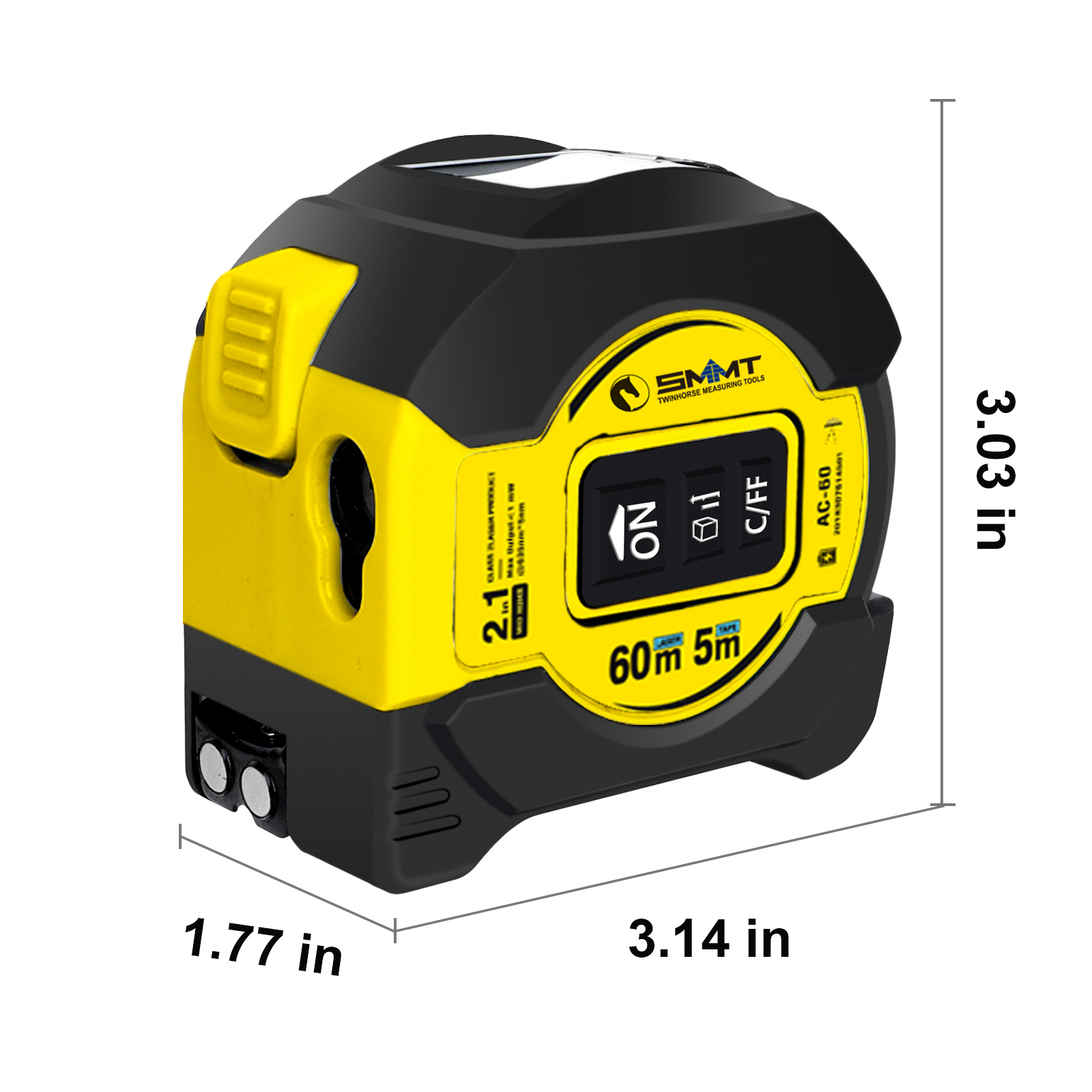 2-in-1レーザーテープメジャー 5m/60m 高精度デジ - Tape Measure のレビューと価格