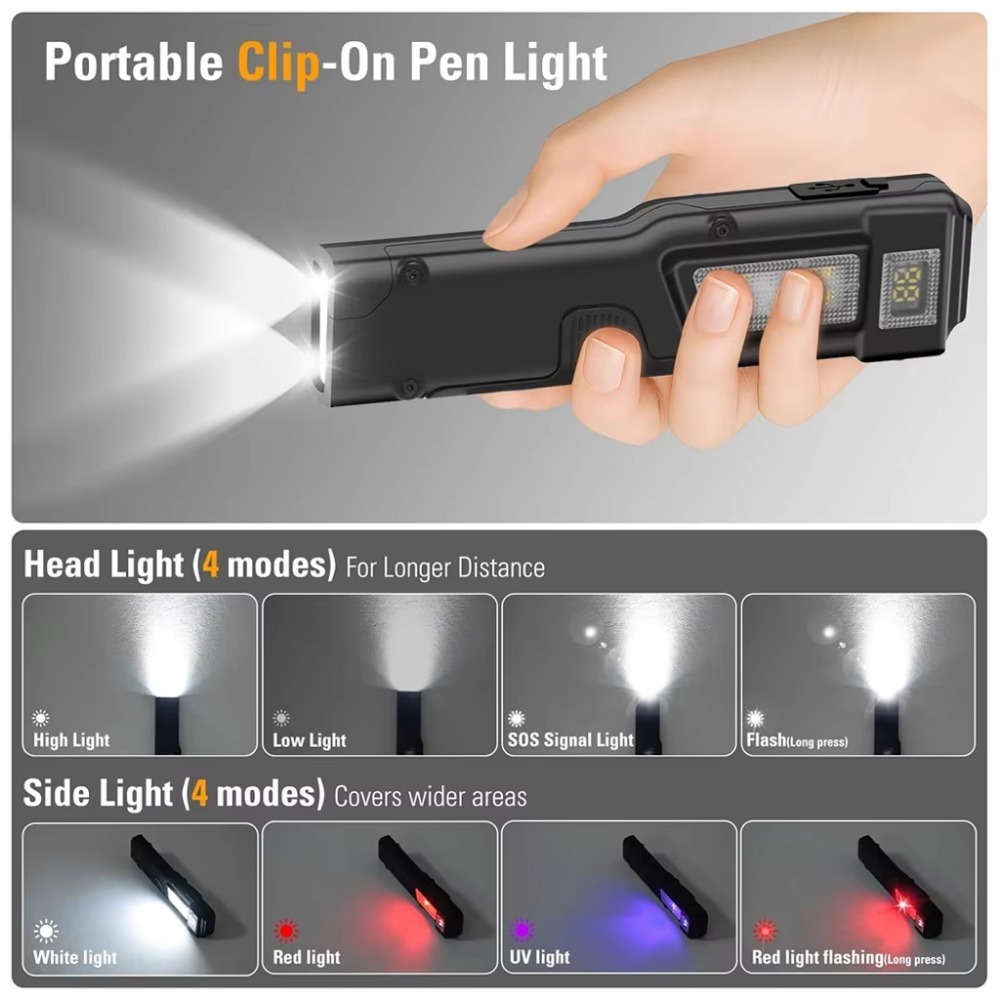 超薄型 EDC 充電式 LED 懐中電灯バッテリーディスプレ - Light Switch のレビューと価格