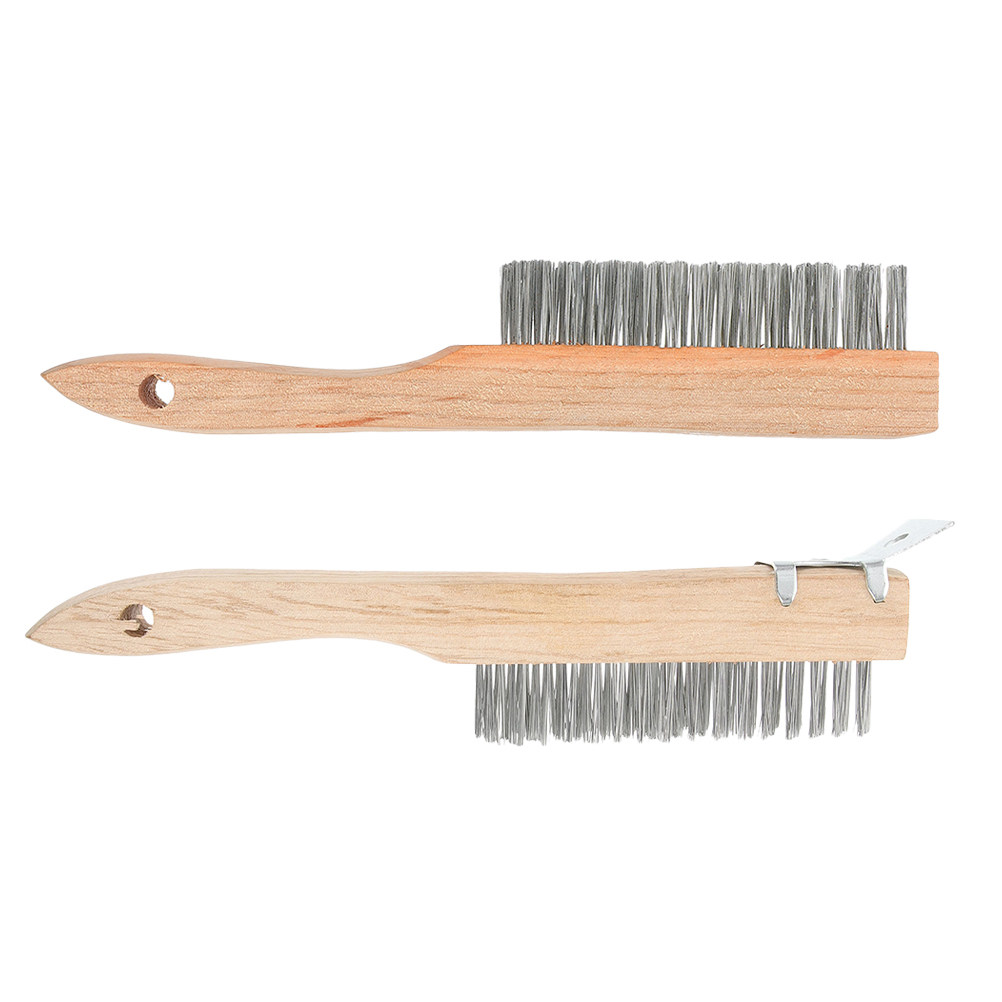 2本セット、頑丈なスチールワイヤーブラシ、木製ハンドル、錆除 - Paint Brush のレビューと価格