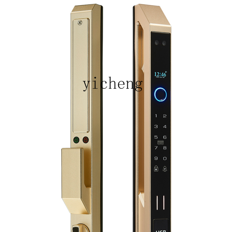 cc29自動遮断式アルミ指紋認証ロック3D顔認証水平移動スラ - Door Lock のレビューと価格